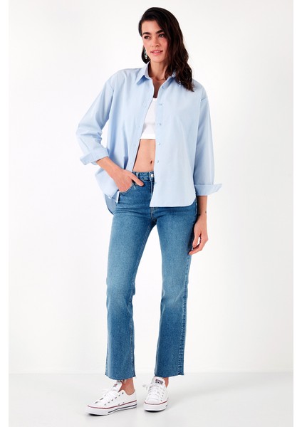 Pamuklu Regular Fit Önü Kısa Arkası Uzun Oval Kesim Gömlek Kadın Gömlek CF25S163867 modelleri