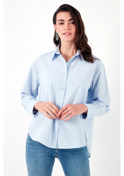 Pamuklu Regular Fit Önü Kısa Arkası Uzun Oval Kesim Gömlek Kadın Gömlek CF25S163867 indirimleri