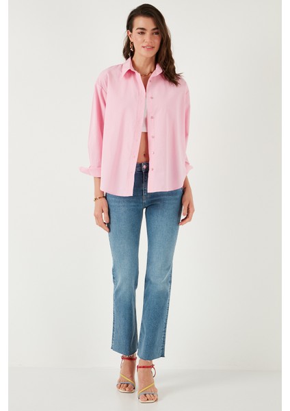 Pamuklu Regular Fit Önü Kısa Arkası Uzun Oval Kesim Gömlek Kadın Gömlek CF25S163867 modelleri