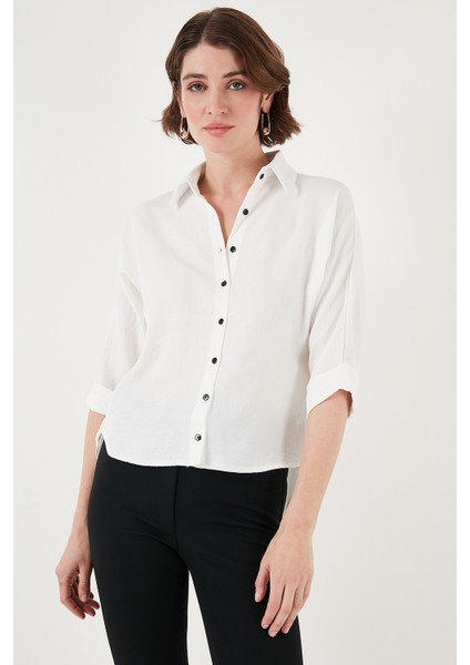 Oversize Fit Önü Kısa Arkası Uzun Truvakar Kol Gömlek Kadın Gömlek 5866116 modelleri