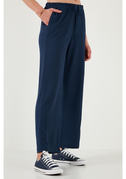 Regular Fit Normal Bel Geniş Paça Pantolon Bayan Pantolon 5866117
