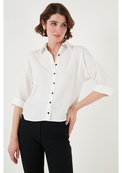 Oversize Fit Önü Kısa Arkası Uzun Truvakar Kol Gömlek Kadın Gömlek 5866116 indirimleri