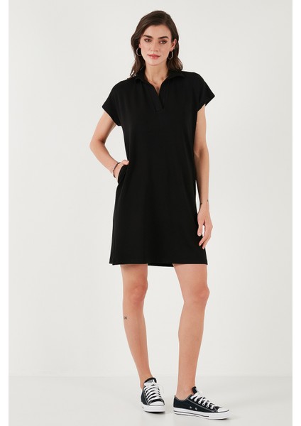 Regular Fit Polo Yaka Mini Elbise Bayan Elbise 5866153 fırsatları