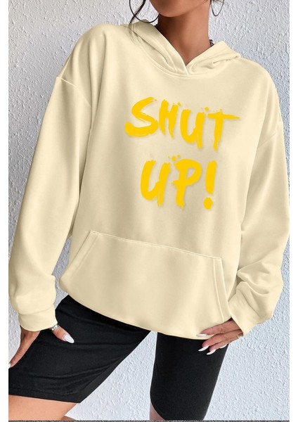 Only Trendwear Unisex Shut Up Baskılı Sweatshirt