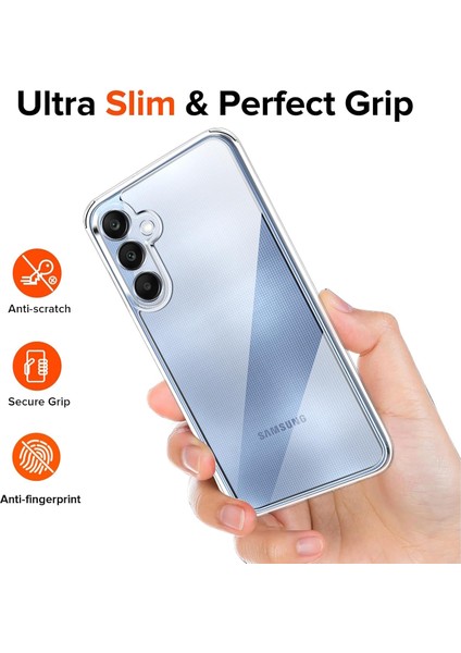 Samsung Galaxy A25 Kılıf Kamera Çıkıntılı Korumalı Yumuşak Şeffaf Silikon + 9h Ekran Koruyucu Cam Set 2in1 indirimleri