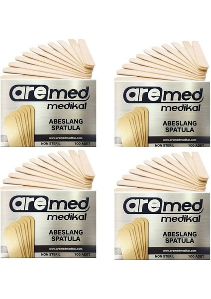 Medikal Abeslang Ahşap Dil Çubuğu - Ağda Spatulası 4×100'LÜ