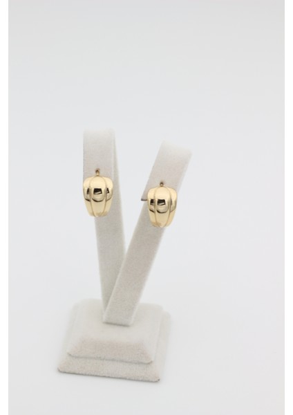 Xupıng Jewelry 14 Ayar Altın Kaplama, Şerit Kesim V Küpe