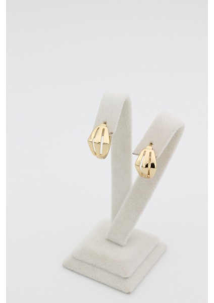Xupıng Jewelry 14 Ayar Altın Kaplama, Şerit Kesim V Küpe fiyatları