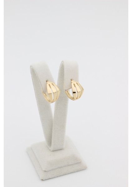 Xupıng Jewelry 14 Ayar Altın Kaplama, Şerit Kesim V Küpe modelleri
