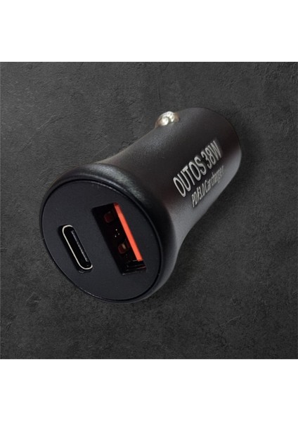 USB ve Type-C Çıkışlı 38 Watt Qc Hızlı Şarj Destekli Araç Şarjı