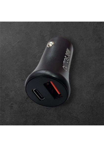 USB ve Type-C Çıkışlı 38 Watt Qc Hızlı Şarj Destekli Araç Şarjı