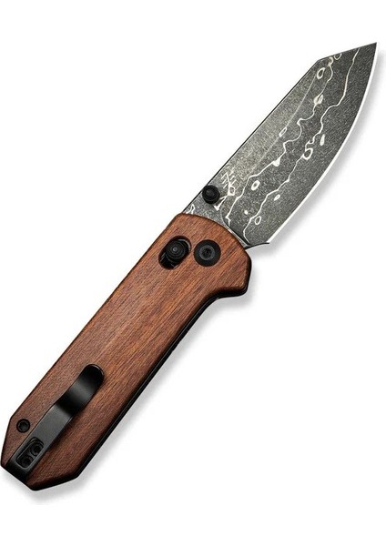 Yonder Thumb Stud & Crossbar Lock Knife Wood Handle Damascus Çakı modelleri