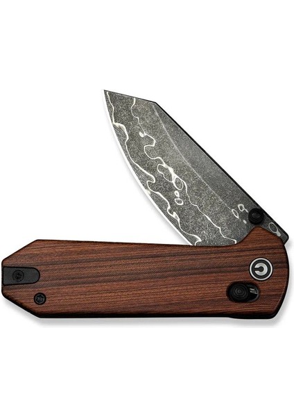 Yonder Thumb Stud & Crossbar Lock Knife Wood Handle Damascus Çakı fırsatları