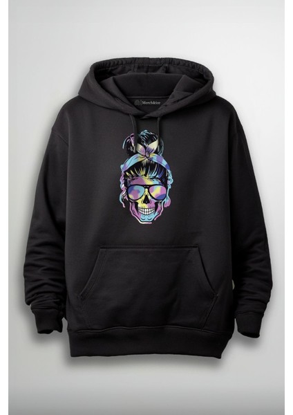 Topuzlu Kuru Kafa Baskılı Unisex Sweatshirt