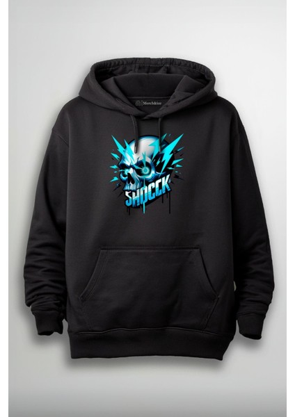 Shock Mavi Kuru Kafa Baskılı Unisex Sweatshirt