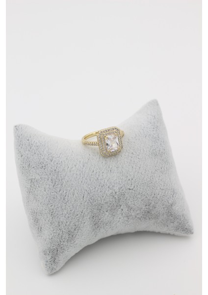 Xupıng Jewelry 14 Ayar Altın Kaplama, Baget Taşlı Yüzük