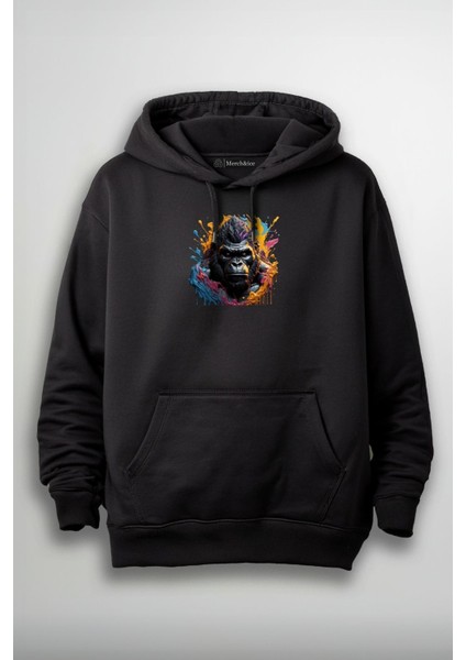 Renkli Maymun Baskılı Unisex Sweatshirt