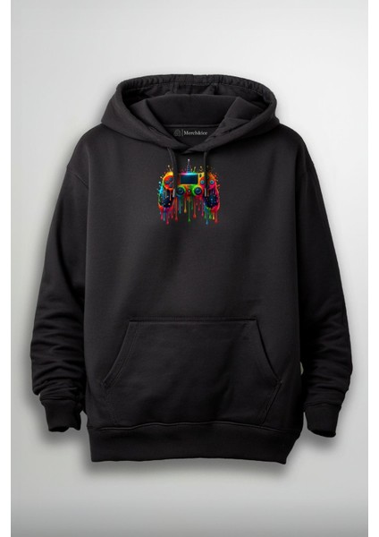 Renkli Playstation Kolu Baskılı Unisex Sweatshirt