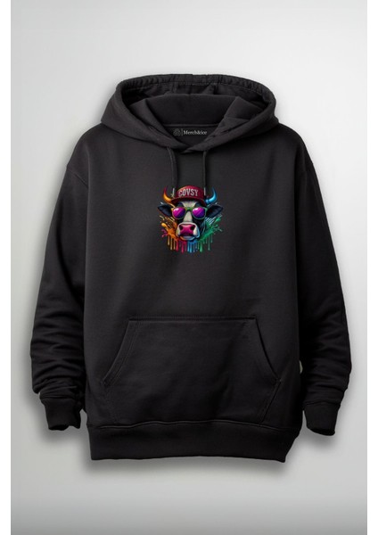 Renkli Covsy Boğa Baskılı Unisex Sweatshirt