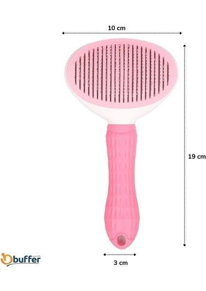 ® Kedi Köpek Tüy Toplayıcı Kendini Temizleyebilen Ergonomik Saplı Evcil Hayvan Tarağı Pembe indirimleri