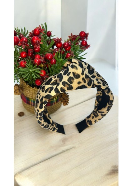 Leopar Desenli Saç Taçı