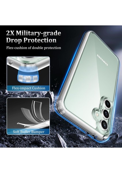 Samsung Galaxy S23 Fe Kılıf Kamera Çıkıntılı Korumalı Yumuşak Şeffaf Silikon + 9h Ekran Koruyucu Cam Set 2in1