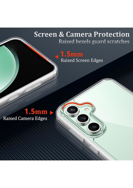 Samsung Galaxy S23 Fe Kılıf Kamera Çıkıntılı Korumalı Yumuşak Şeffaf Silikon + 9h Ekran Koruyucu Cam Set 2in1