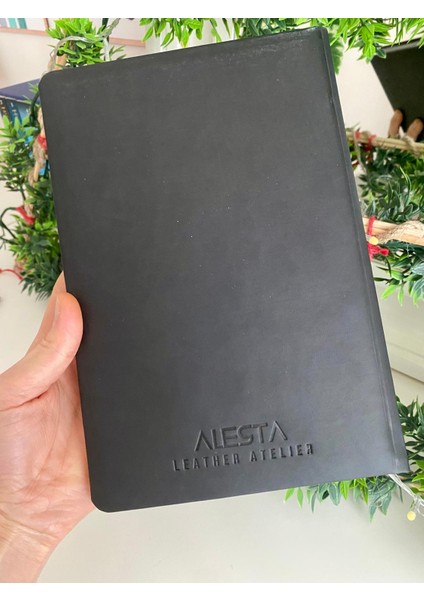 (Isim Yazıyoruz) Thermo Deri Kapaklı Gümüş Kenar Boyalı 17X24CM Çizgili Defter fırsatları