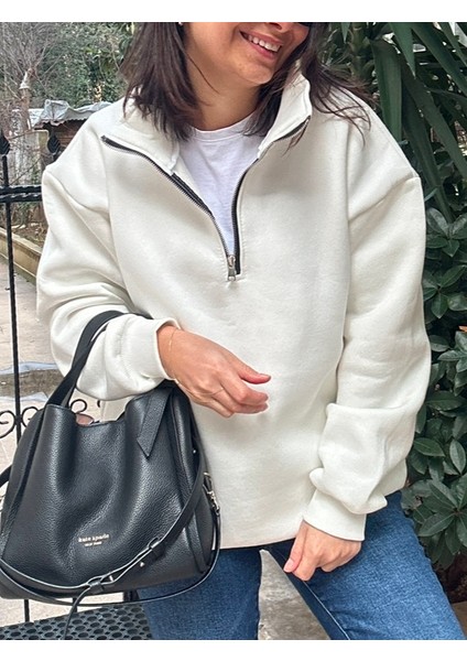 Kadın Beyaz SweatShirt