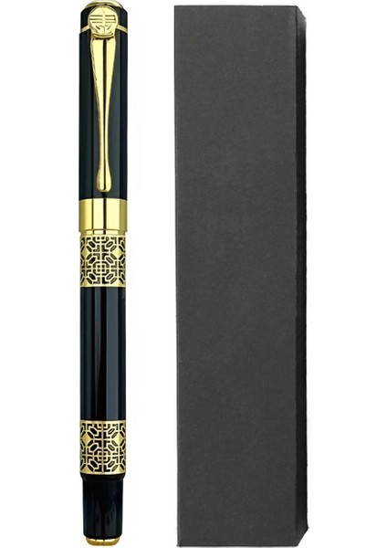 Lüks Görünümlü Gold Desen Işlemeli Kutulu Metal Roller Kalem - FC956