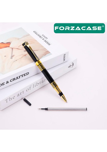Lüks Görünümlü Gold Desen Işlemeli Kutulu Metal Roller Kalem - FC956 modelleri