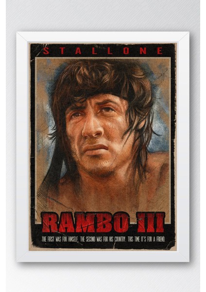 Rambo Çerçeveli Tablo - Rambo Fim Posteri Tablo