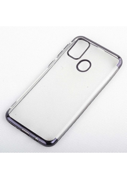 Galaxy M21 Kılıf Ince Köşeleri Renkli Şeffaf Silikon
