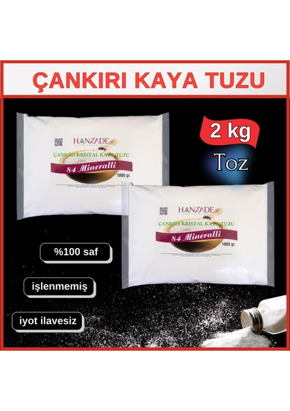 84 Mineralli Doğal Çankırı Kristal Toz Kaya Tuzu 2 kg