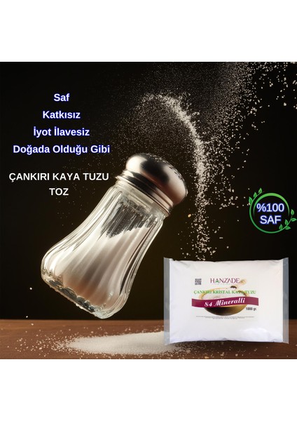 84 Mineralli Doğal Çankırı Kristal Toz Kaya Tuzu 2 kg