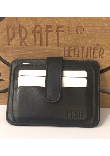Praff 2023-01 Hakiki Deri Çıtçıtlı Kartlık