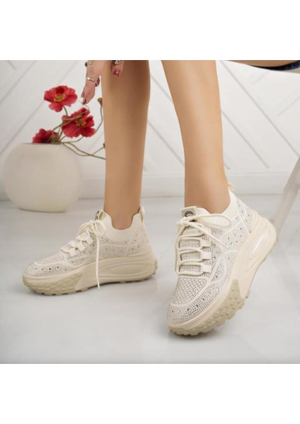 Bags Shoes Guja 24K305-4 Kadın Taşlı Sneaker Spor Ayakkabı