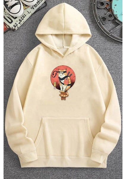 Only Trendwear Unisex Shinobi Kedi Baskılı Sweatshirt