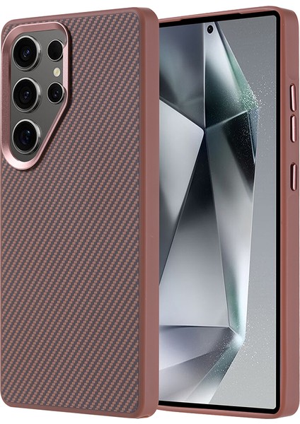 Samsung Galaxy S25 Ultra Kılıf Karbon Fiber Görünümlü Magsafeli Troy Kapak