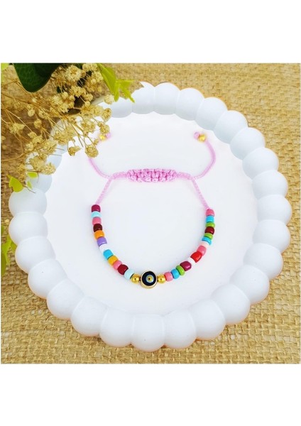 Renkli Boncuk & Nazar Boncuğu Çocuk Bileklik