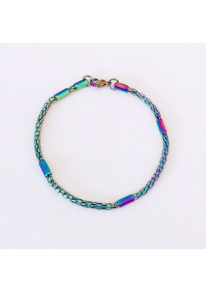 Çelik Zincir Bileklik Renkli 22,5cm