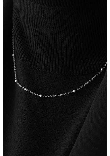 By Florya Jewelry Çelik Toplu İnce Dorika Zincir Kolye İnce Forse Zincir 1 mm Zarif Minimal indirimleri