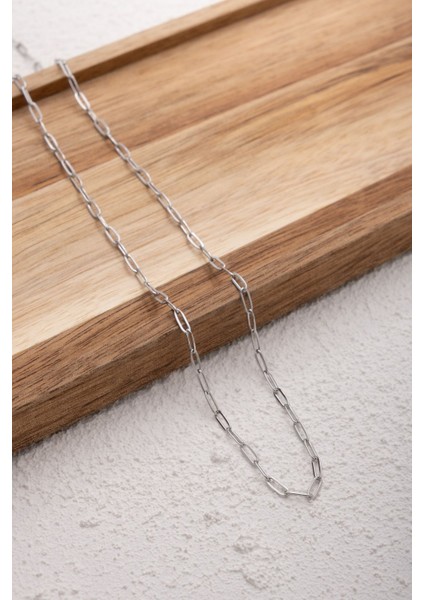 By Florya Jewelry Çelik Ataç Oval Halka Zincir Kolye Günlük Kullanıma Uygun Kararmaz Kablo Zincir Kolye 2 mm fiyatları