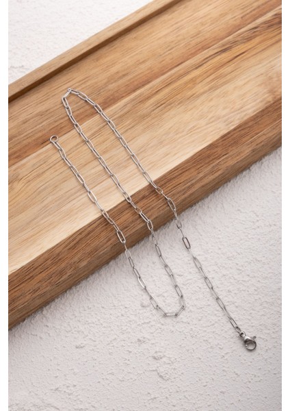 By Florya Jewelry Çelik Ataç Oval Halka Zincir Kolye Günlük Kullanıma Uygun Kararmaz Kablo Zincir Kolye 2 mm fırsatları