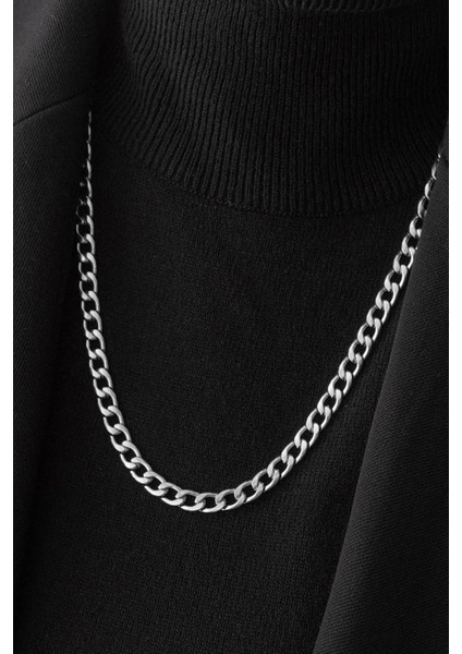 Çelik Gurmet Zincir Kolye Kararmaz 6 mm Kalın Gurmet Kolye Unisex Ayarlanabilir Boy modelleri