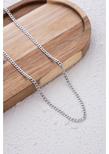 By Florya Jewelry Çelik İnce Gurmet Zincir Kolye Kararmaz 3 mm Unisex fiyatları