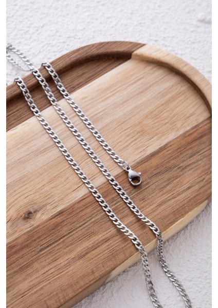 By Florya Jewelry Çelik İnce Gurmet Zincir Kolye Kararmaz 3 mm Unisex fırsatları