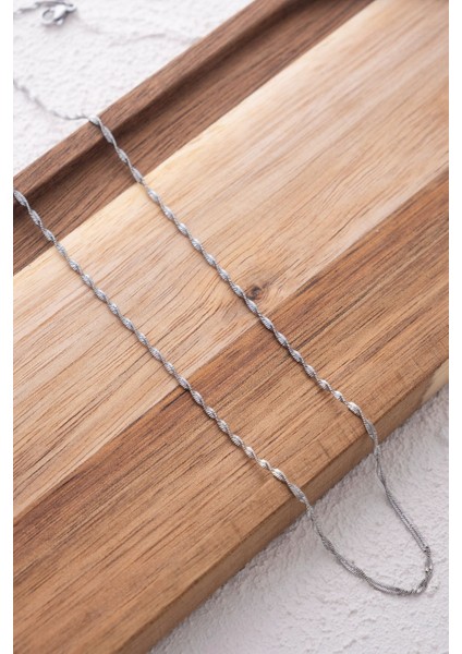 Çelik Ince Singapur Zincir Kolye Ince Burgu Zincir 1mm Zarif Minimal 45CM&60CM fiyatları