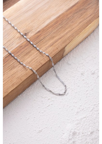 Çelik Ince Singapur Zincir Kolye Ince Burgu Zincir 1mm Zarif Minimal 45CM&60CM indirimleri