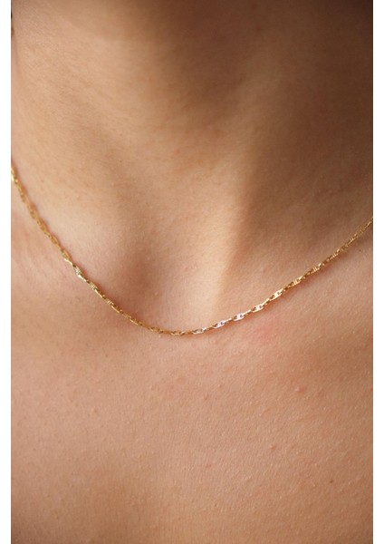 By Florya Jewelry Çelik Dokulu Fermuar Model Kolye Dudak Zinciri 1 mm Kararmaz Günlük Kullanıma Uygun indirimleri